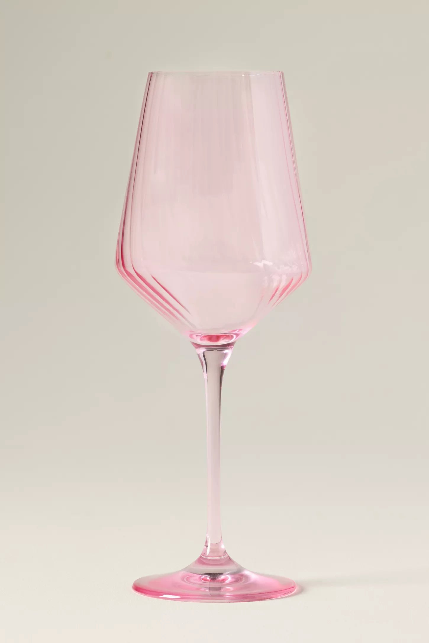 Pastel Pink Fluted Wine Glass Set of 4