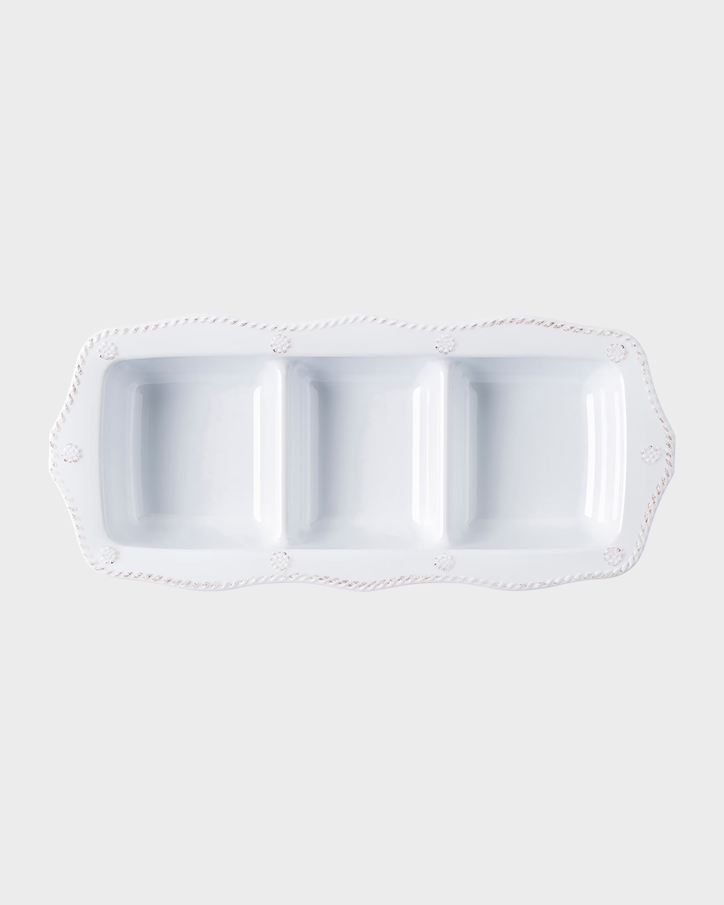 Whitewash Triple‑Compartment Melamine Serving Platter