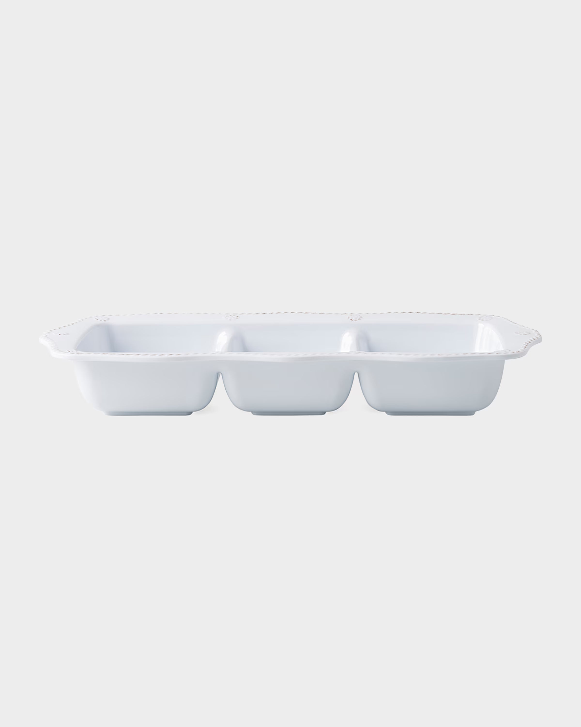Whitewash Triple‑Compartment Melamine Serving Platter